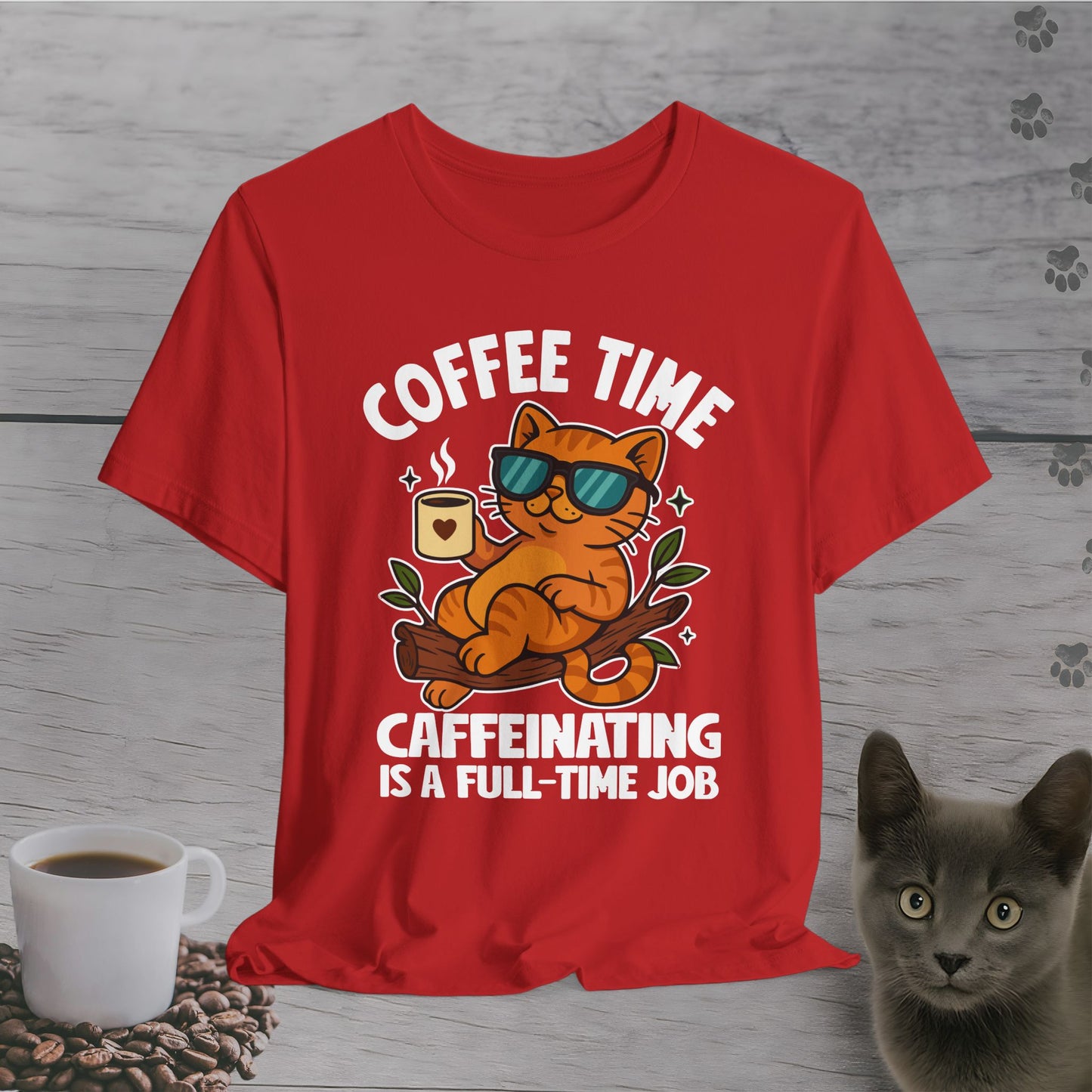 Caffeinating Cat Time T-Shirt