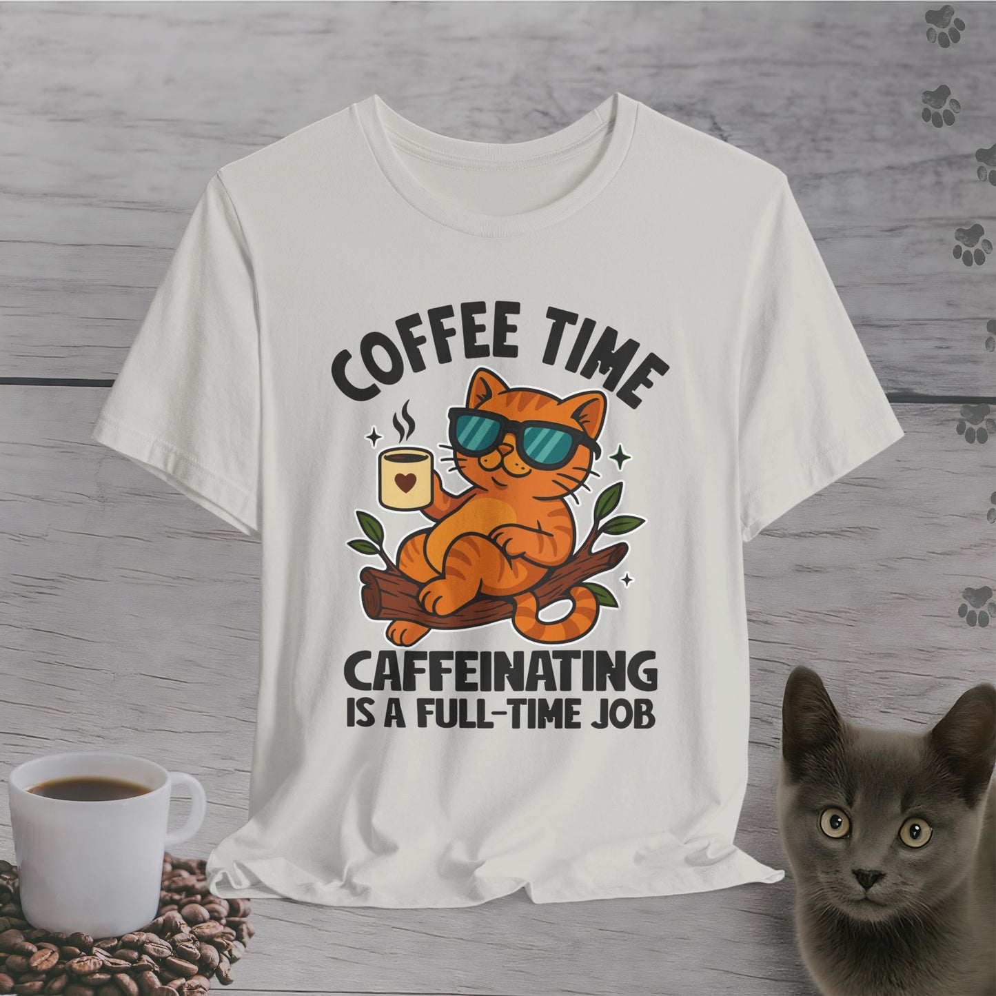 Caffeinating Cat Time T-Shirt
