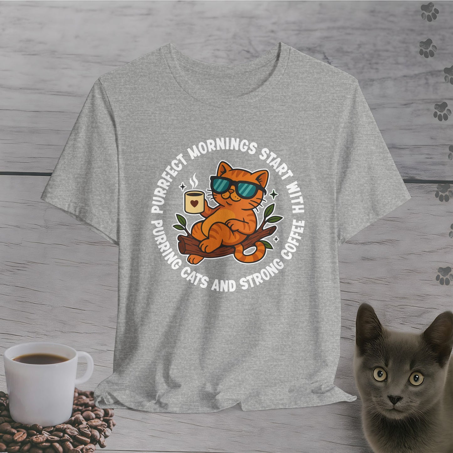 Purrfect Morning Cat T-Shirt