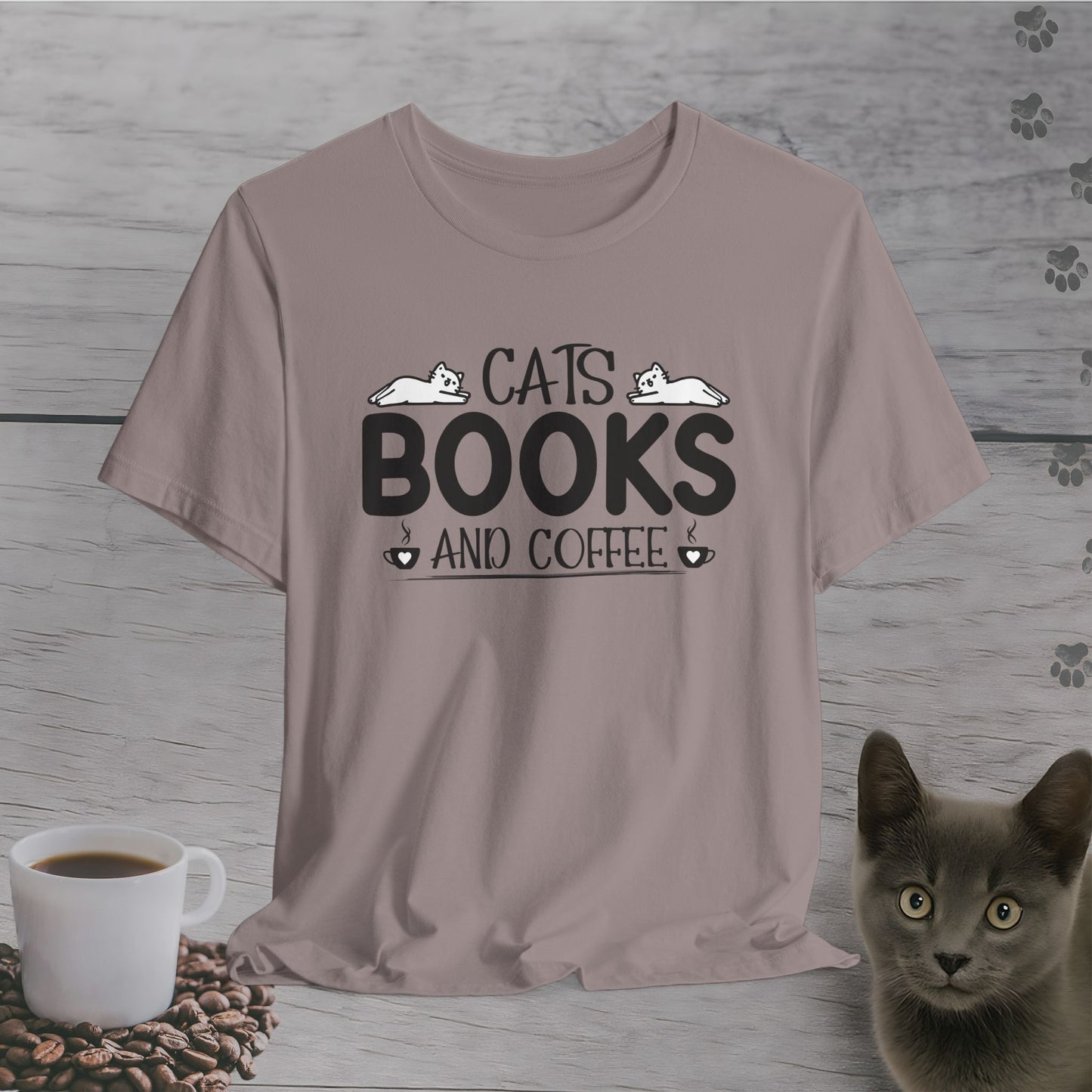 Cats, Books and Coffee T-Shirt