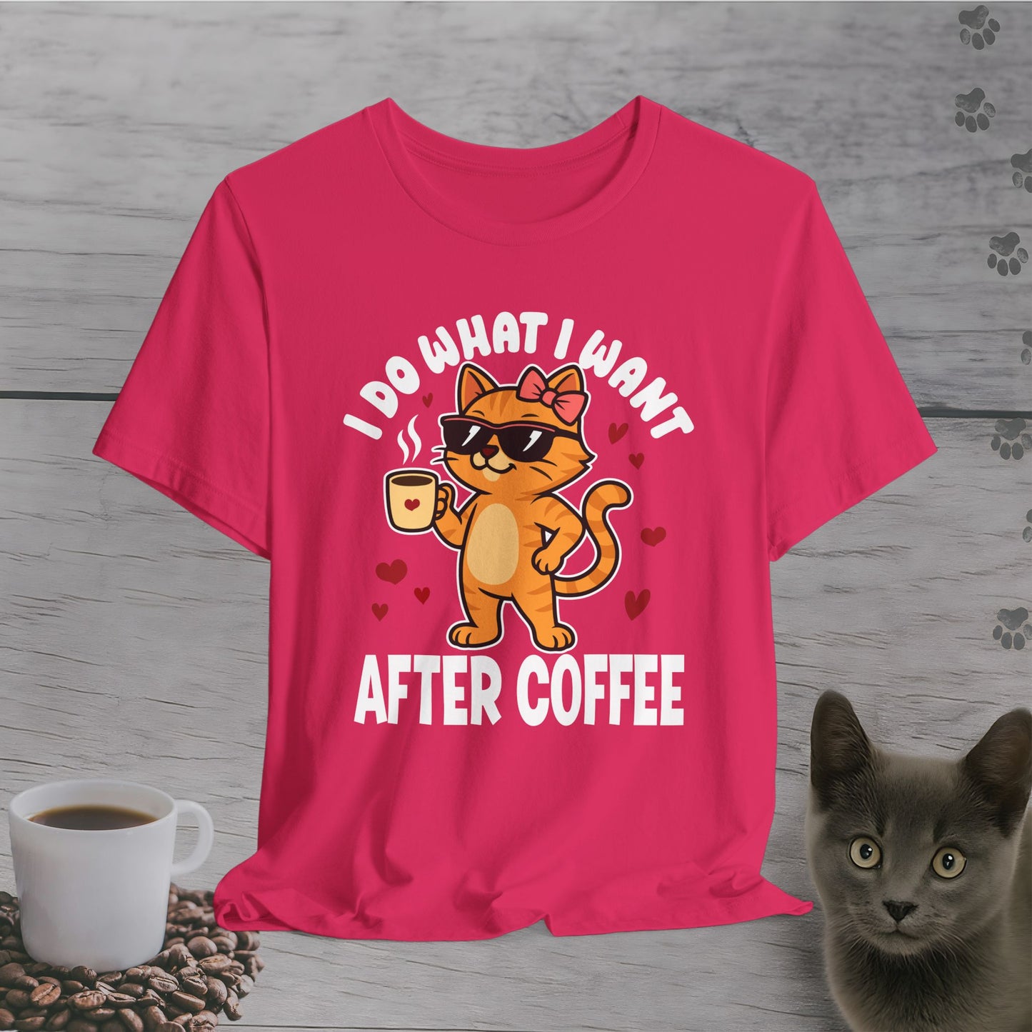 Attitude After Coffee Cat T-Shirt