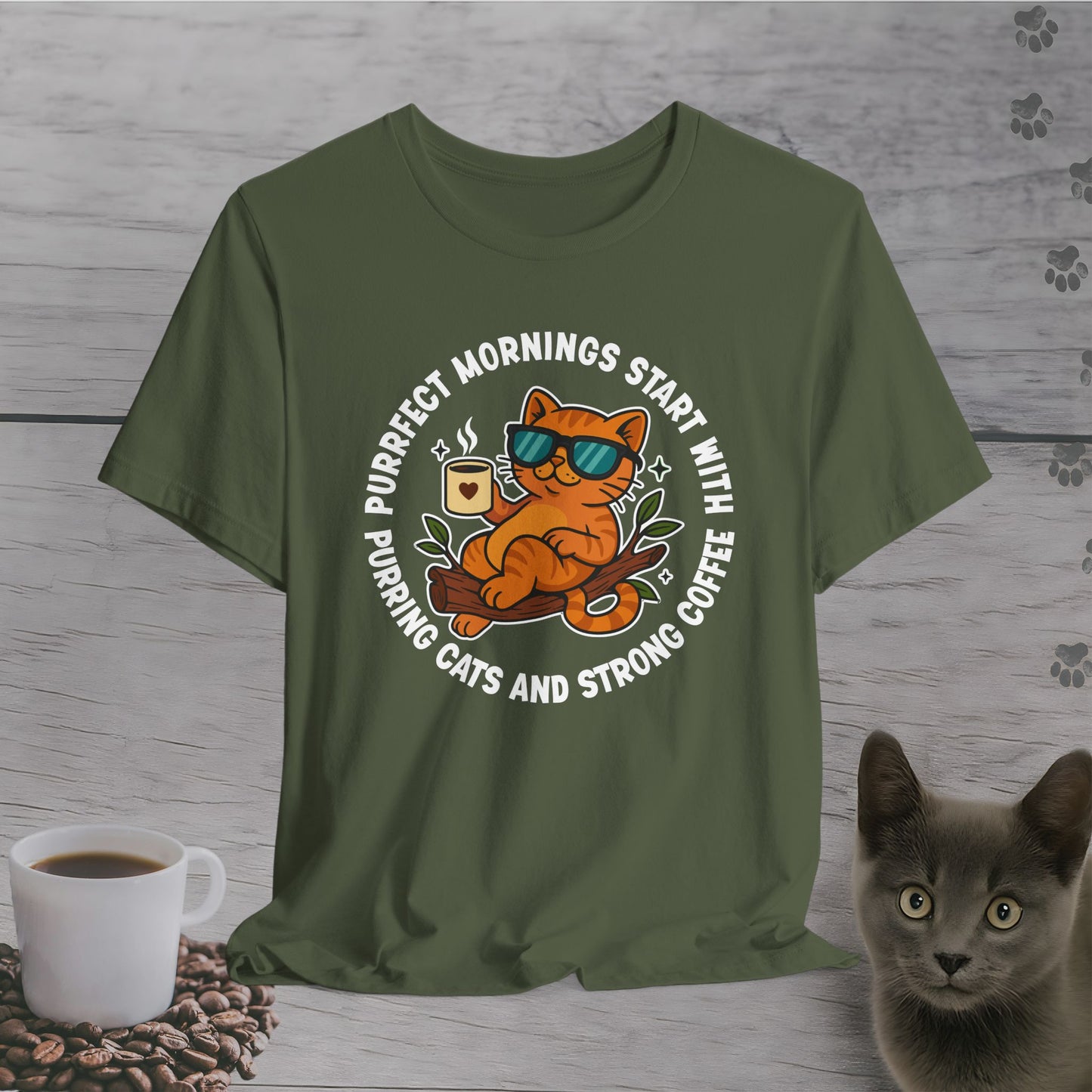 Purrfect Morning Cat T-Shirt