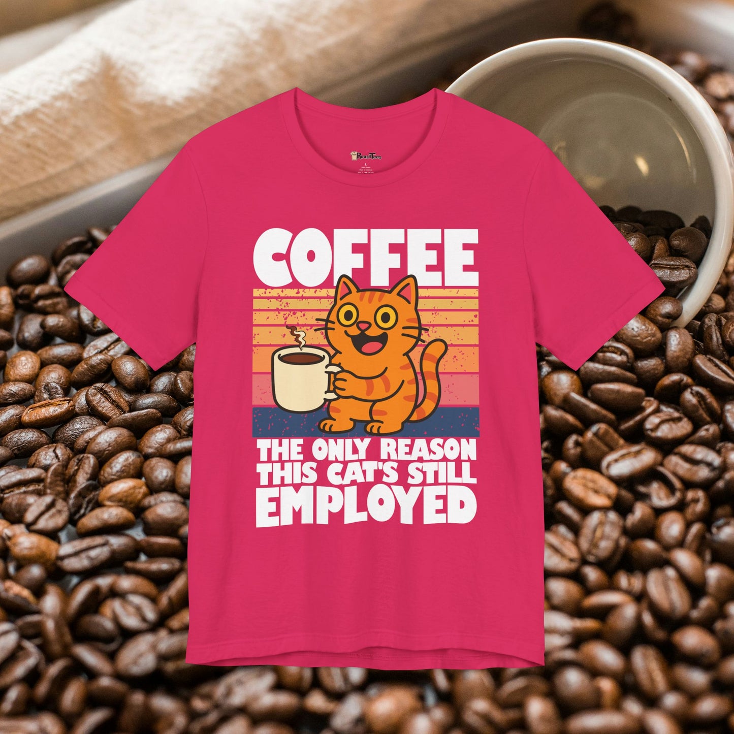 Adorable Employed by Coffee Cat T-Shirt
