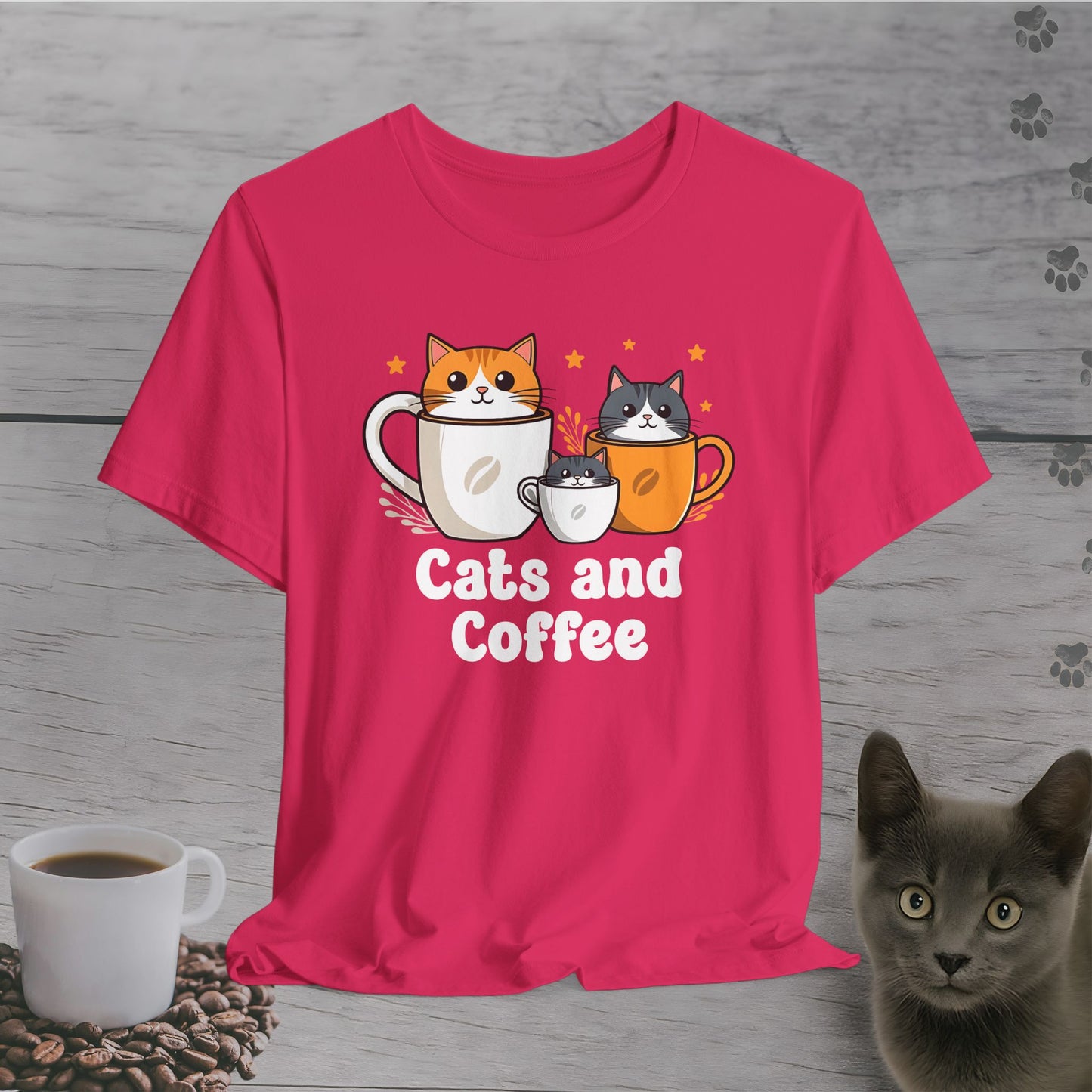 Funny Cats and Coffee T-Shirt