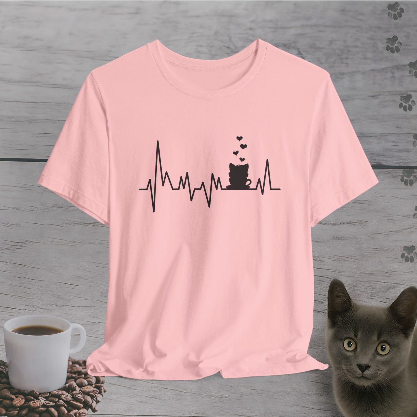 My Heart Beats for Coffee & Cats T-Shirt