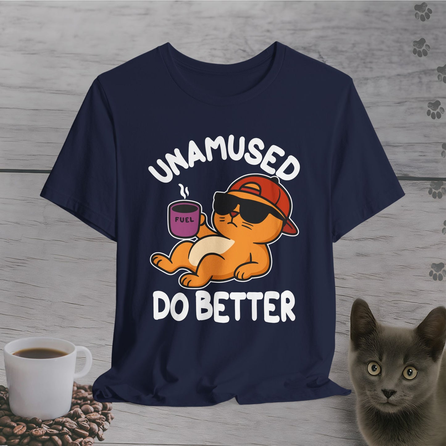 Unamused Coffee Cat T-Shirt