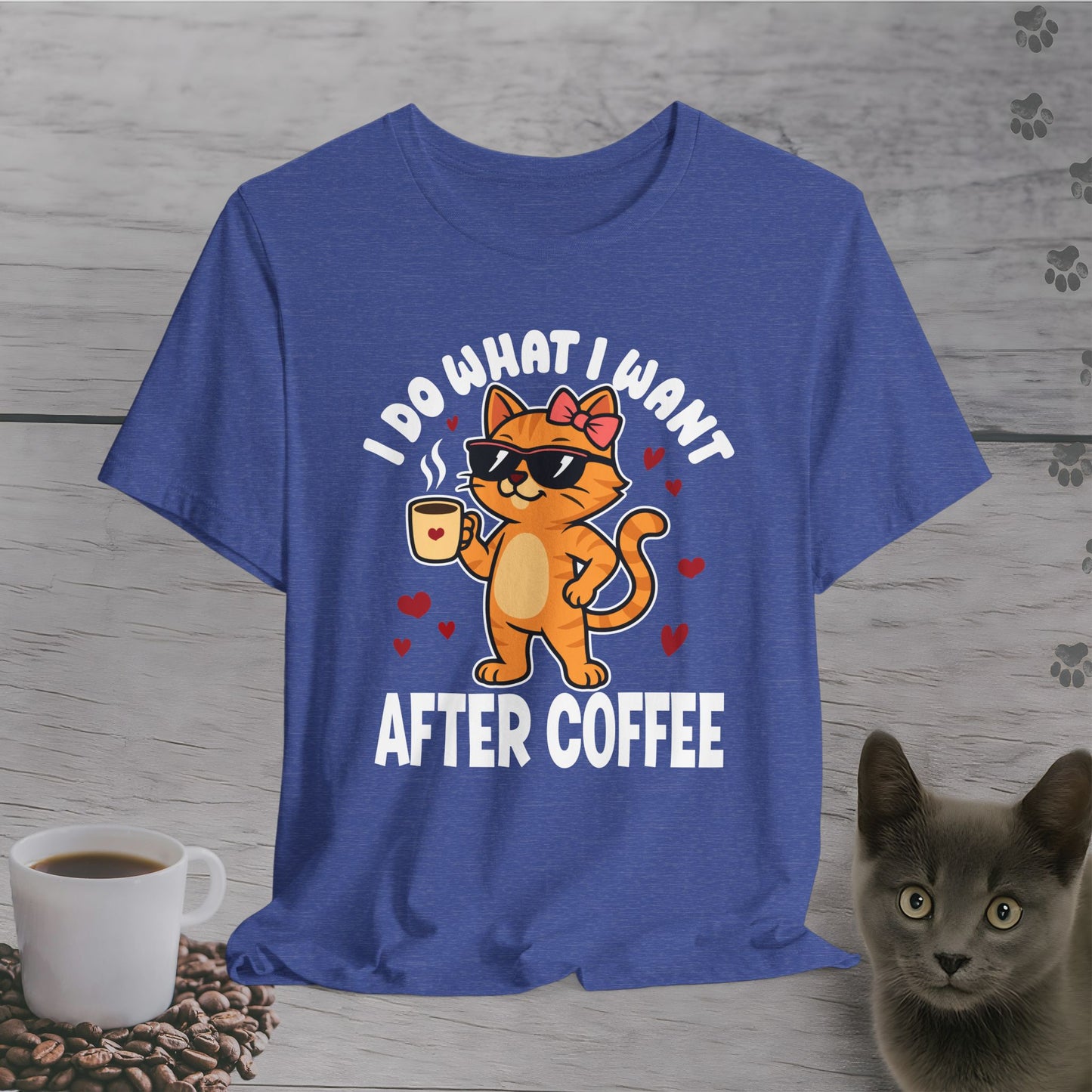 Attitude After Coffee Cat T-Shirt