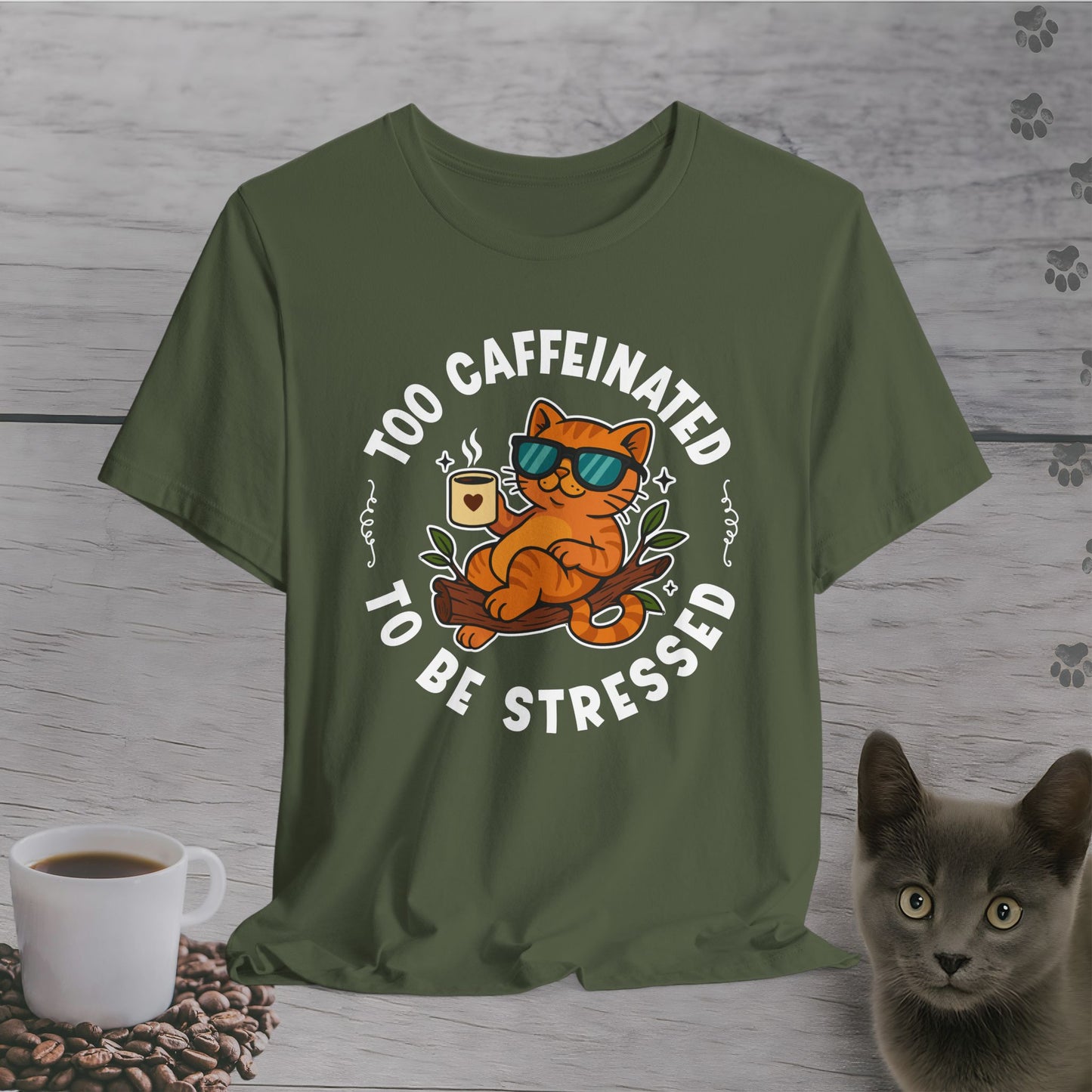 Too Caffeinated Cat T-Shirt