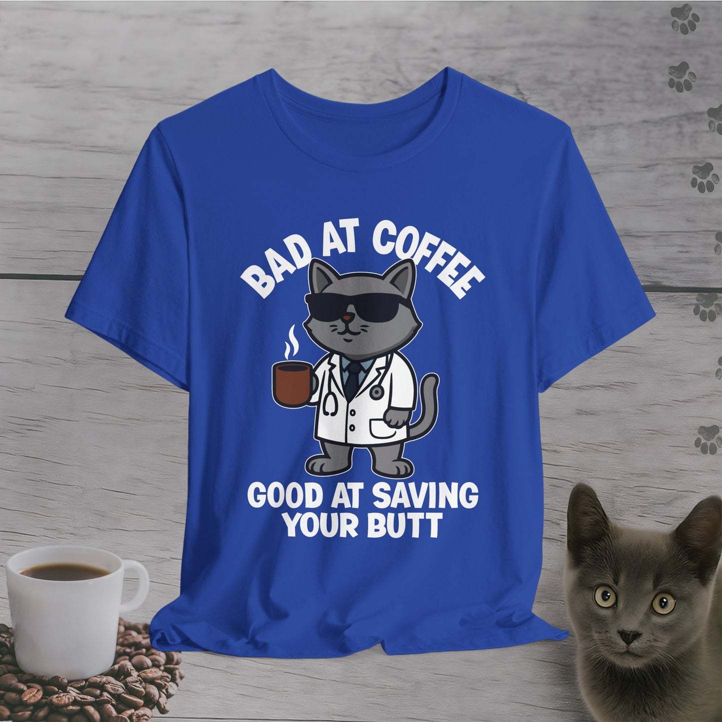 Butt-Saving Coffee Cat T-Shirt