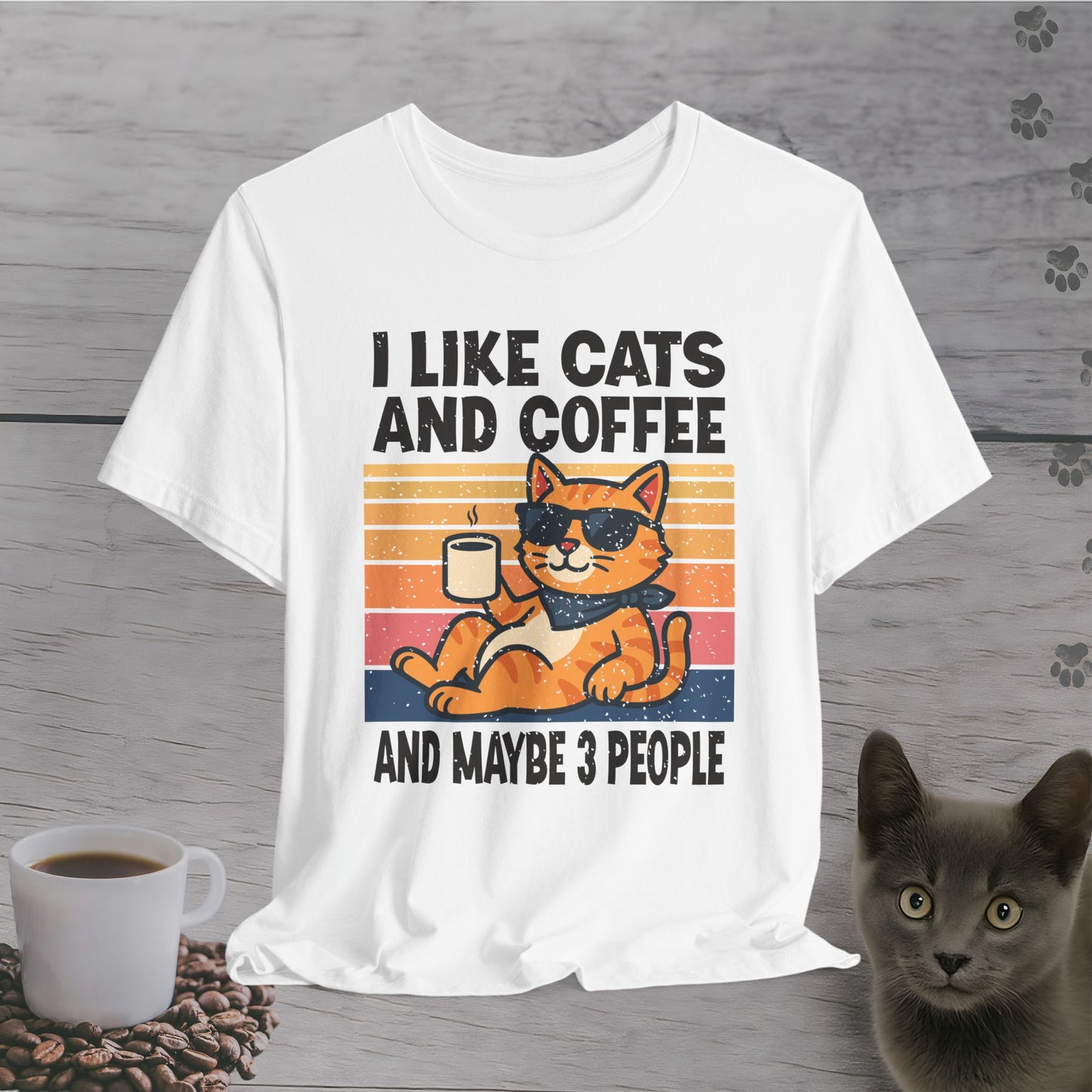 Cool Cat Coffee Mood T-Shirt
