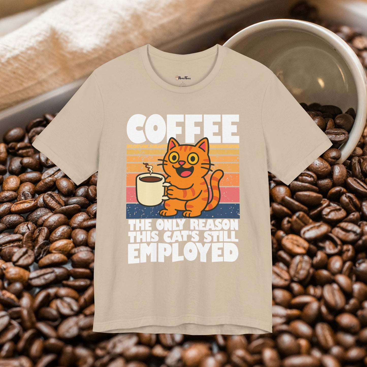 Adorable Employed by Coffee Cat T-Shirt
