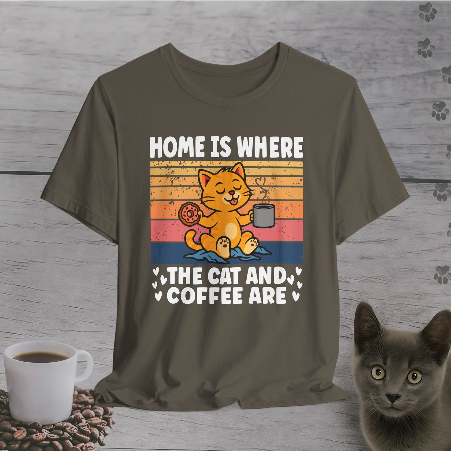 Home with Cat and Coffee T-Shirt