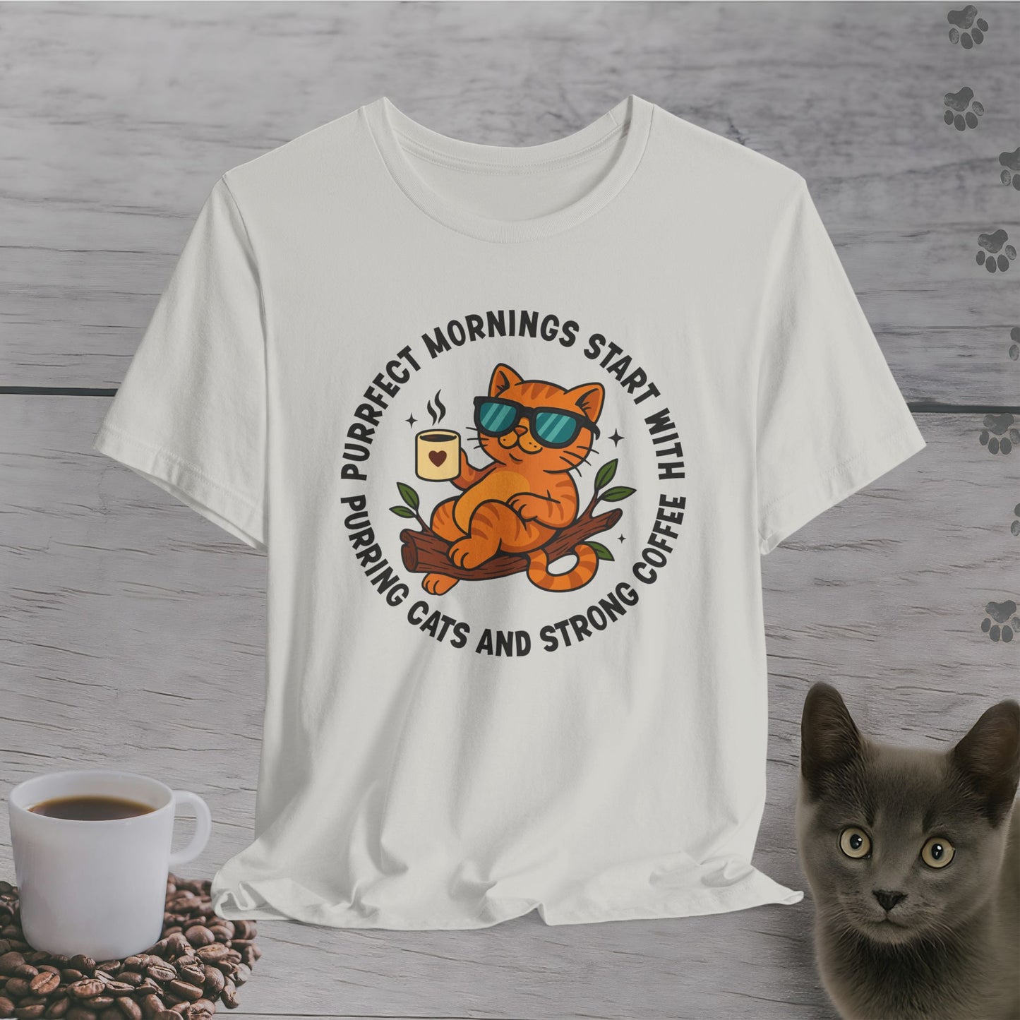 Purrfect Morning Cat T-Shirt