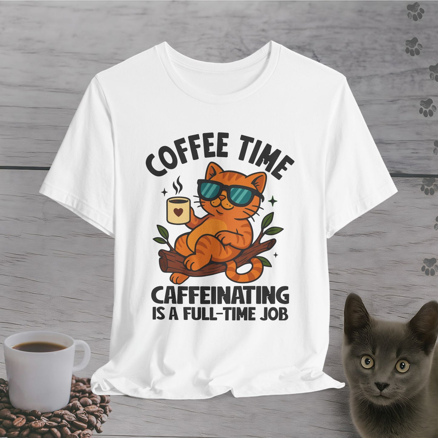 Caffeinating Cat Time T-Shirt