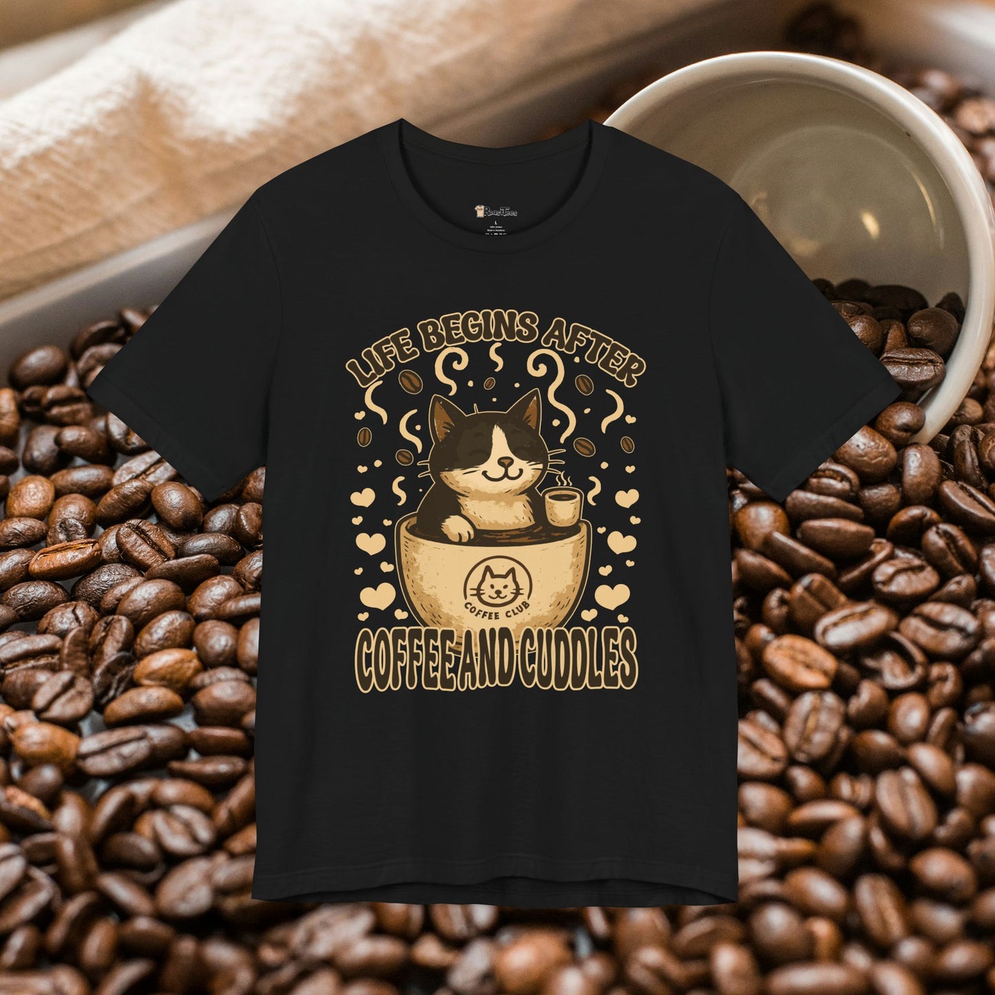 Coffee and Cuddles Cat T-Shirt