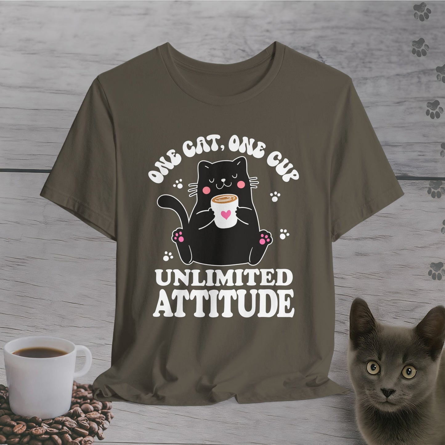 Feline Fueled Coffee T-Shirt