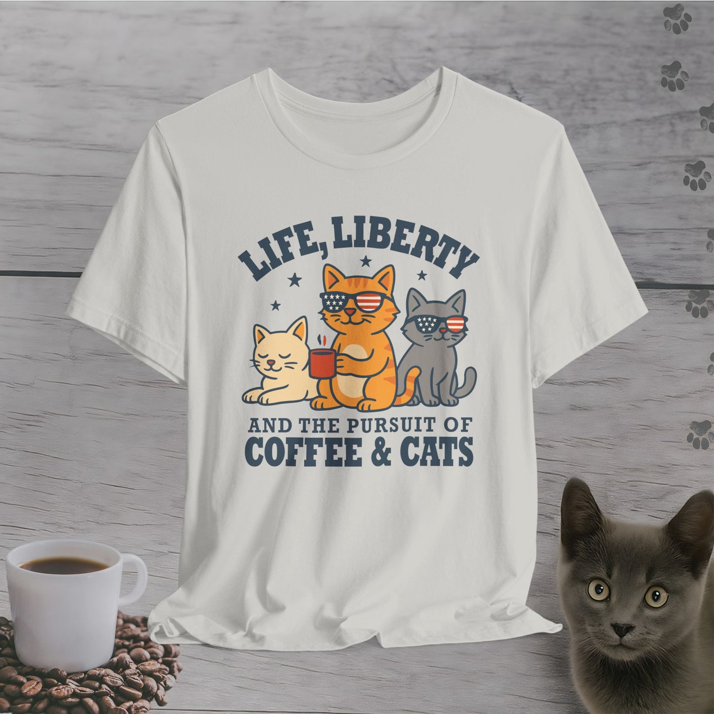 Freedom, Coffee & Cats T-Shirt