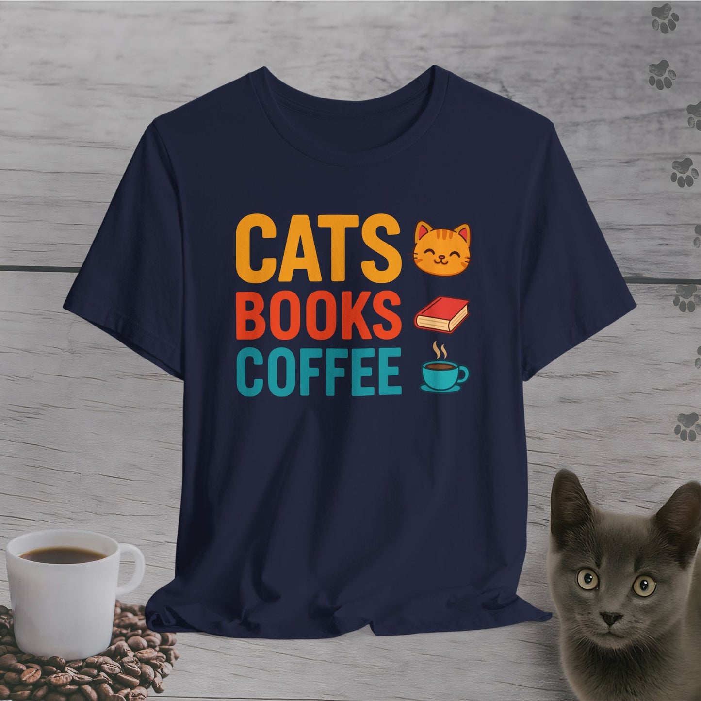 Cats, Books & Coffee T-Shirt