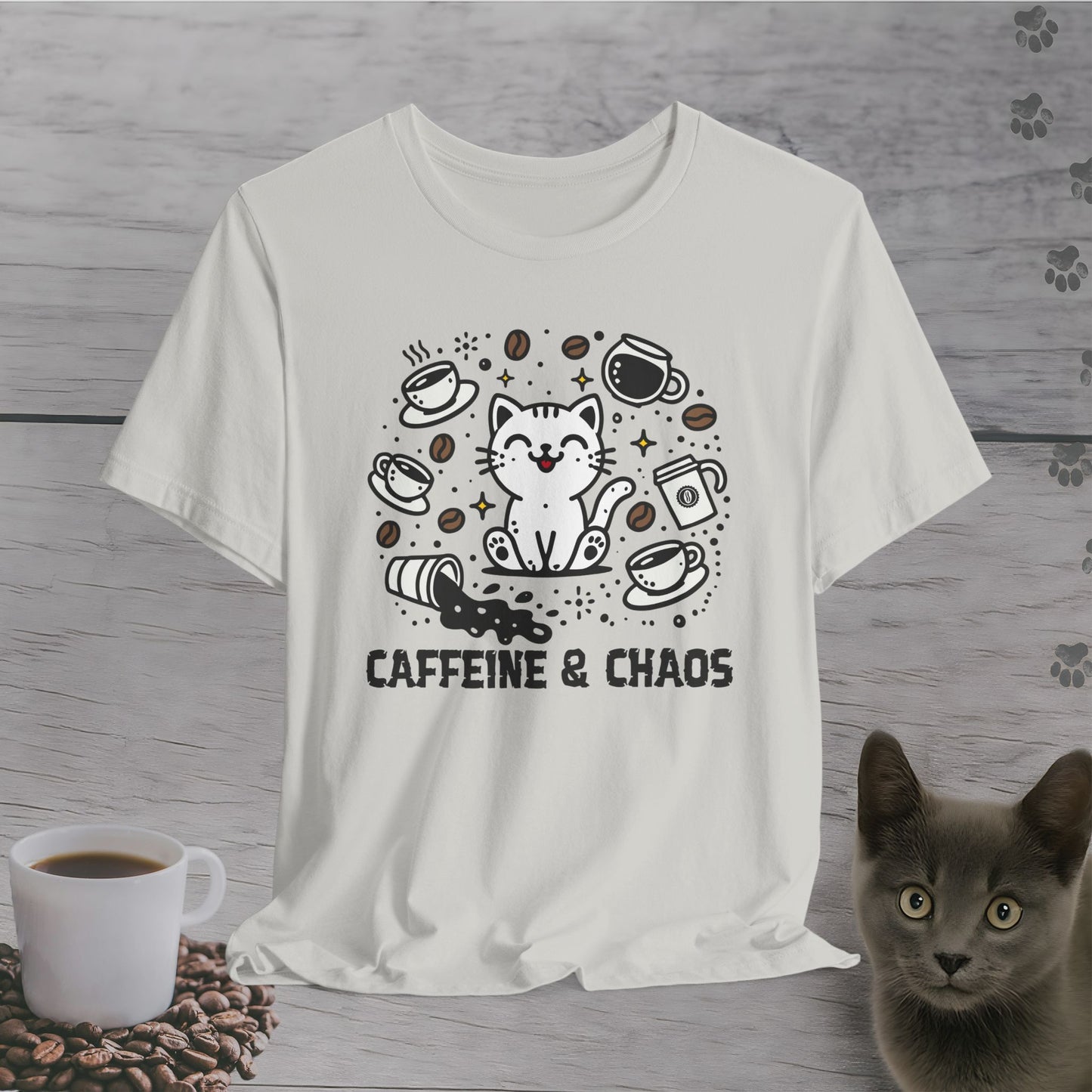 Cat Lover's Caffeine & Chaos T-Shirt
