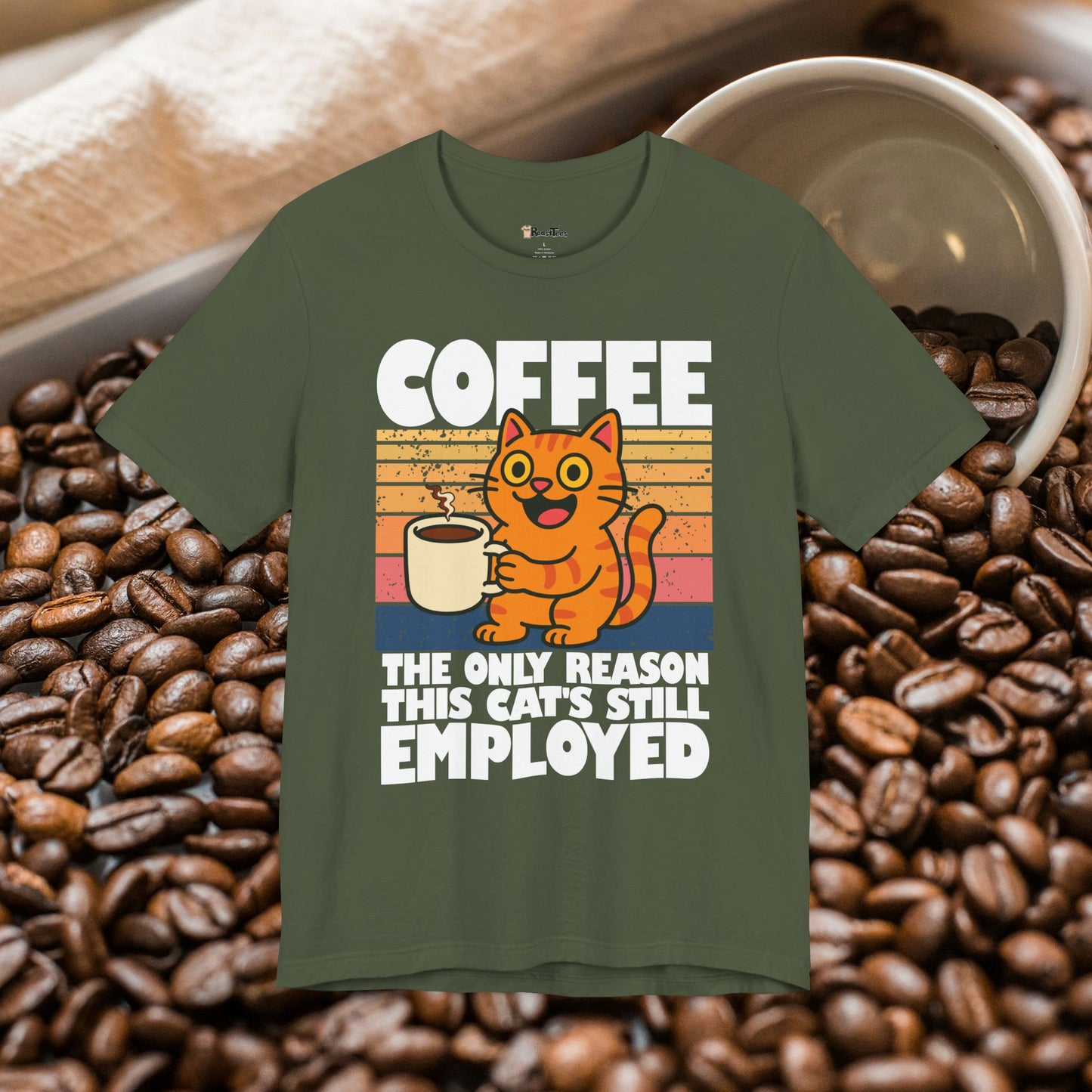 Adorable Employed by Coffee Cat T-Shirt