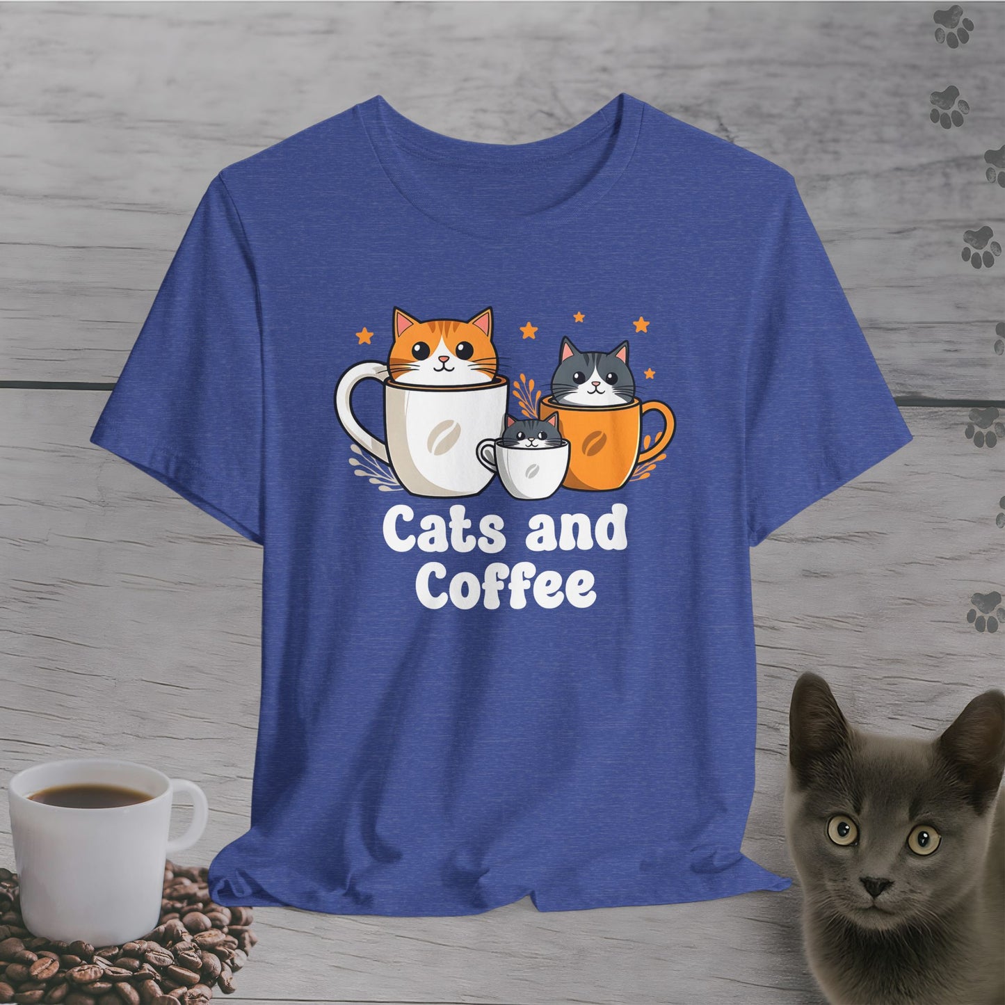 Funny Cats and Coffee T-Shirt