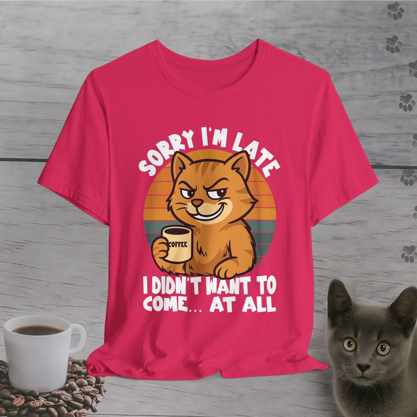 Caffeinated Unwilling Cat T-Shirt