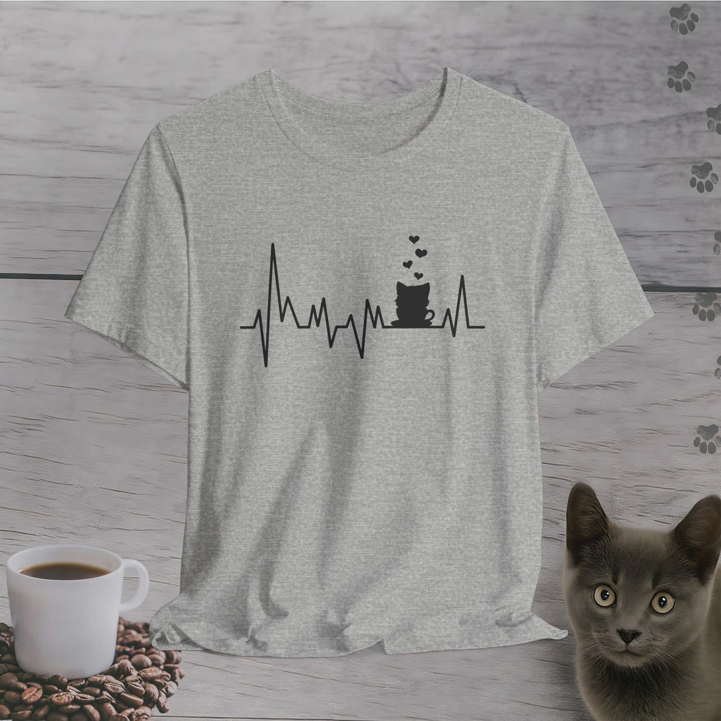 My Heart Beats for Coffee & Cats T-Shirt