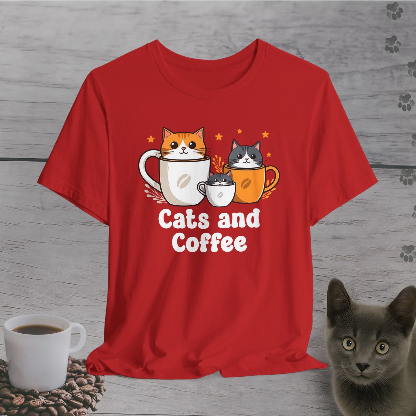 Funny Cats and Coffee T-Shirt