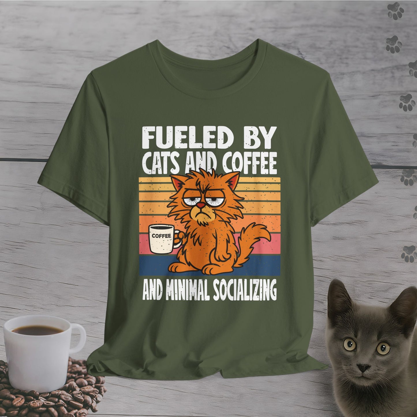 Anti-Social Cat Coffee T-Shirt
