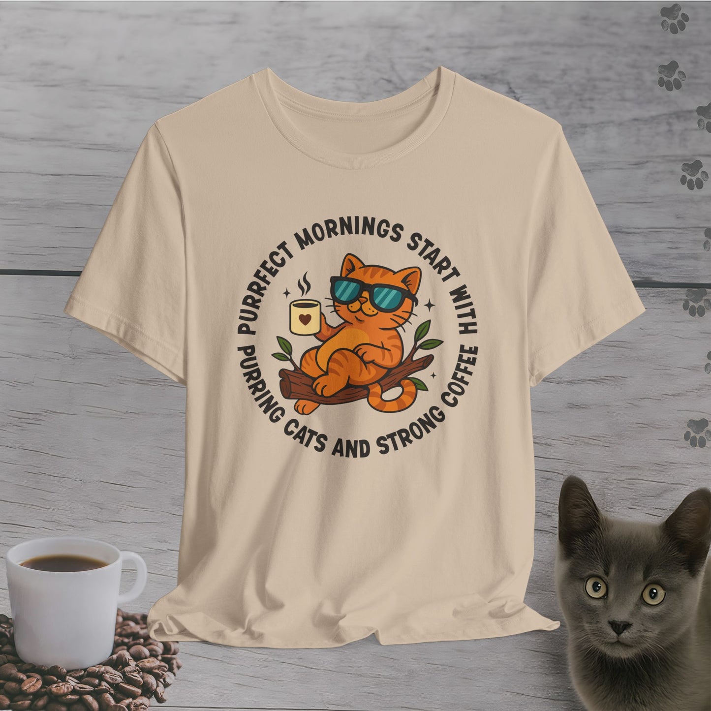 Purrfect Morning Cat T-Shirt