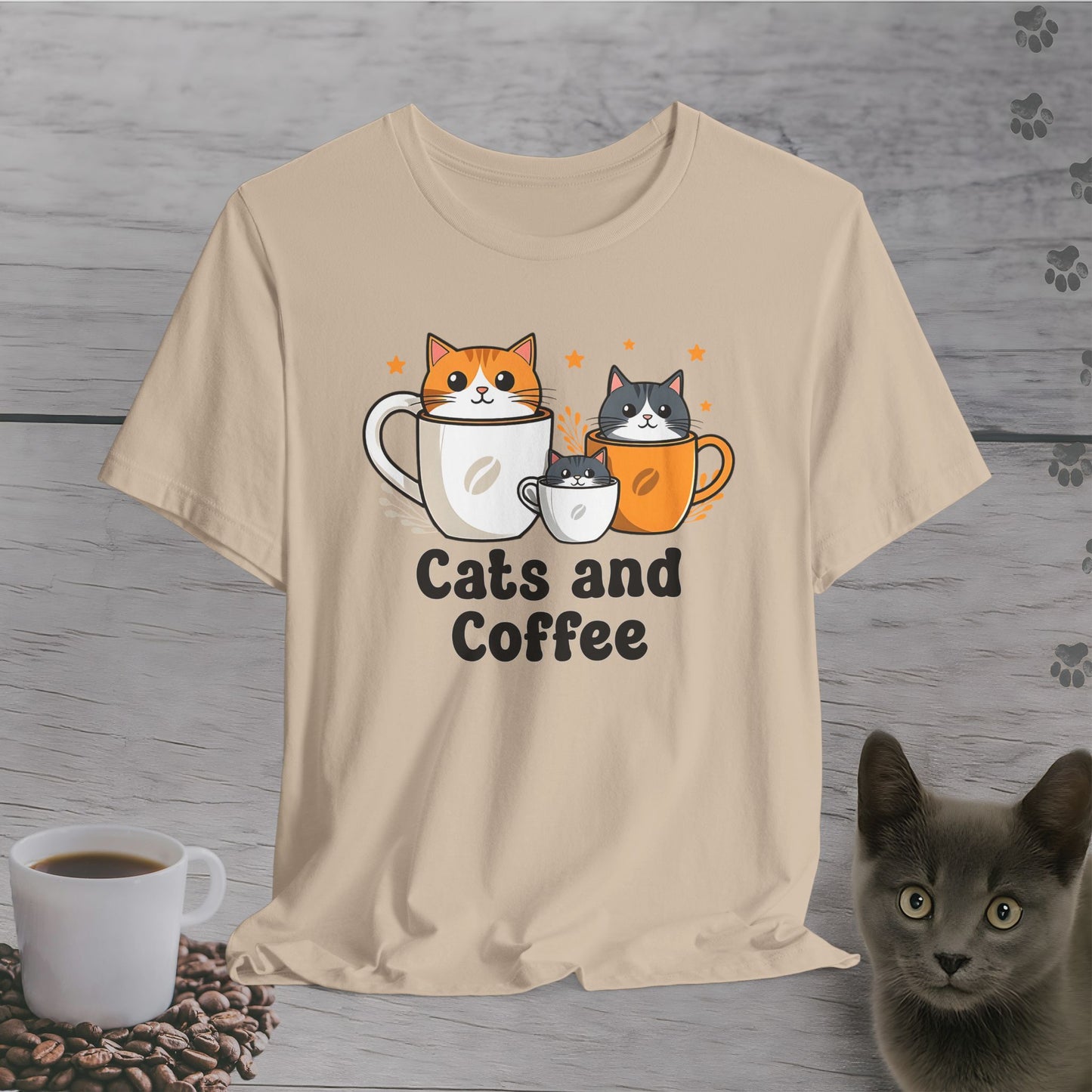 Funny Cats and Coffee T-Shirt