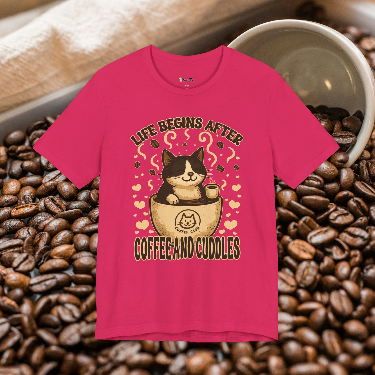 Coffee and Cuddles Cat T-Shirt