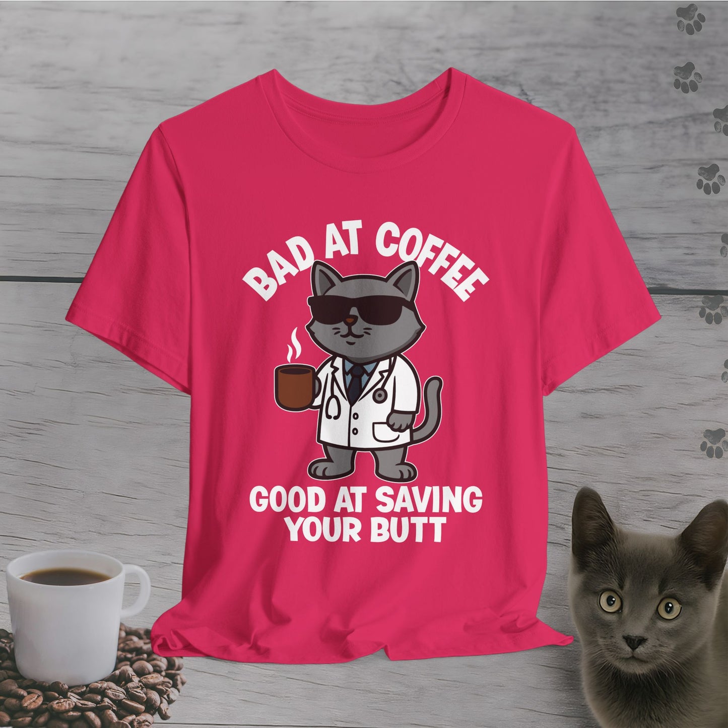 Butt-Saving Coffee Cat T-Shirt