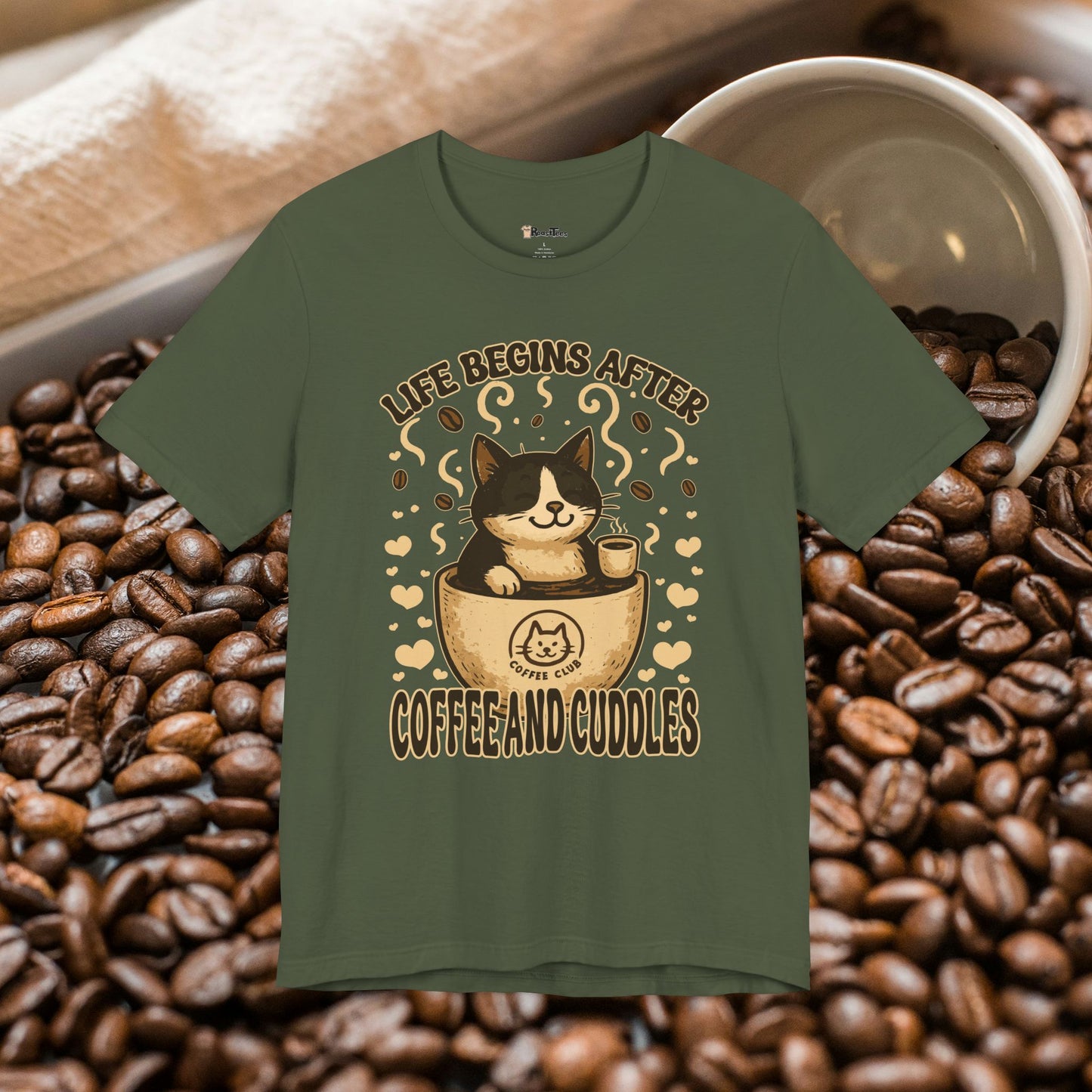 Coffee and Cuddles Cat T-Shirt