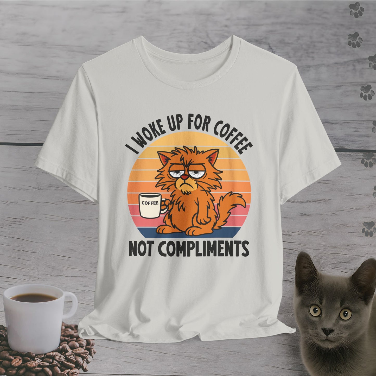 Coffee Not Compliments Cat T-Shirt