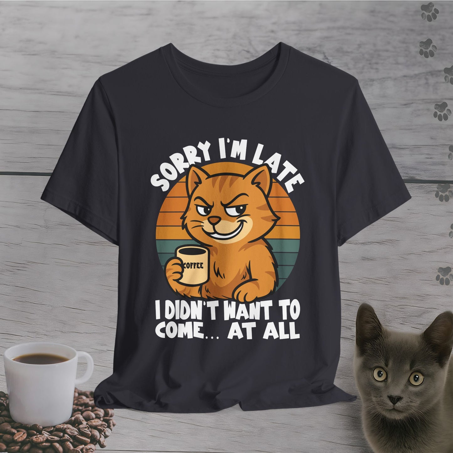 Caffeinated Unwilling Cat T-Shirt