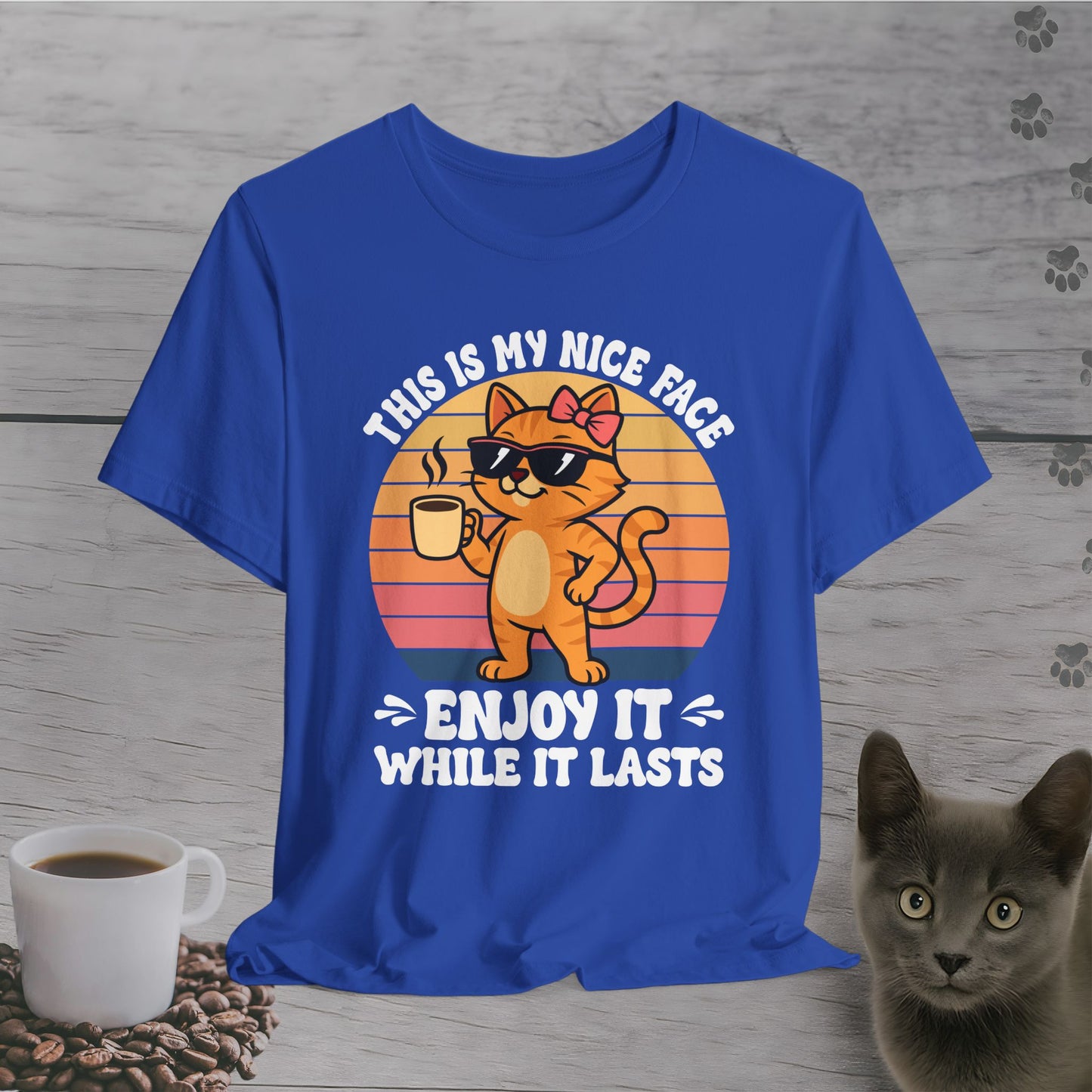 Coffee Cat Nice Face Warning T-Shirt