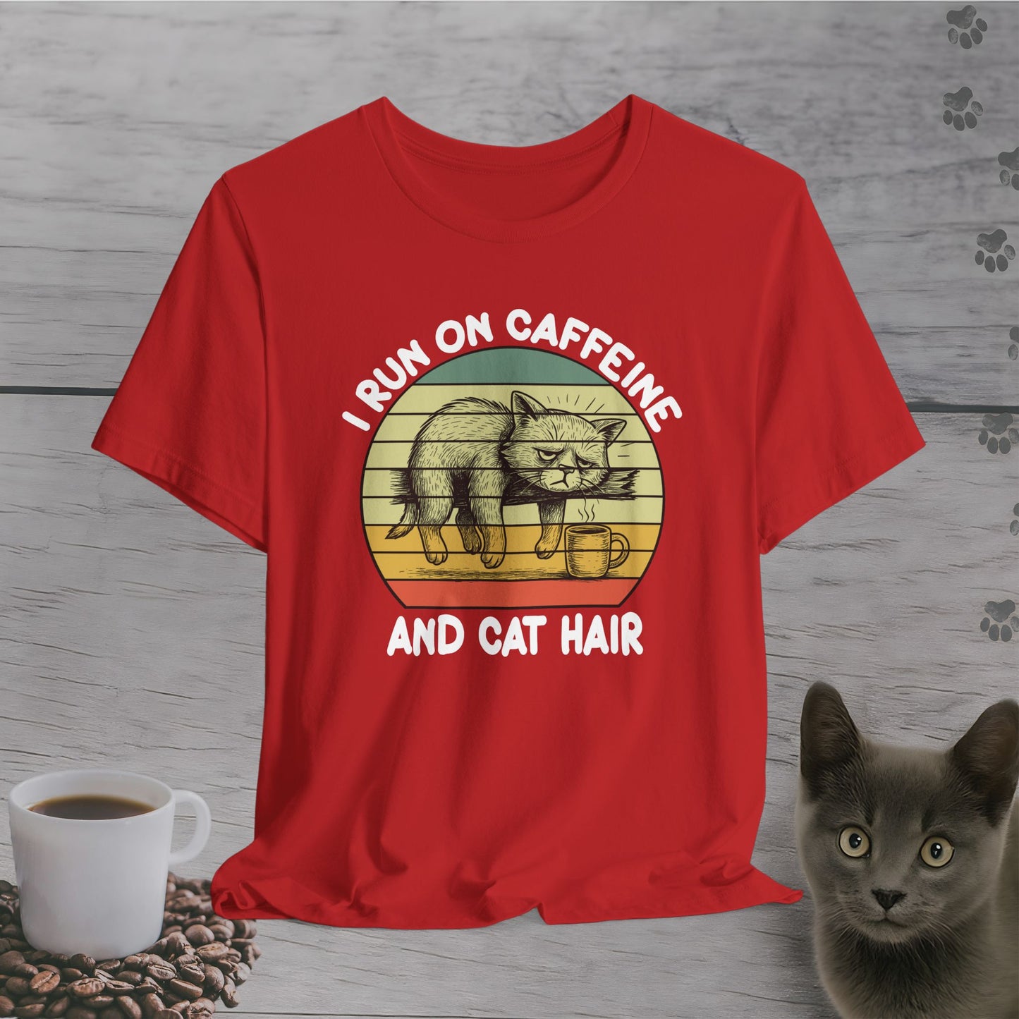 Messy But Caffeinated Cat T-Shirt