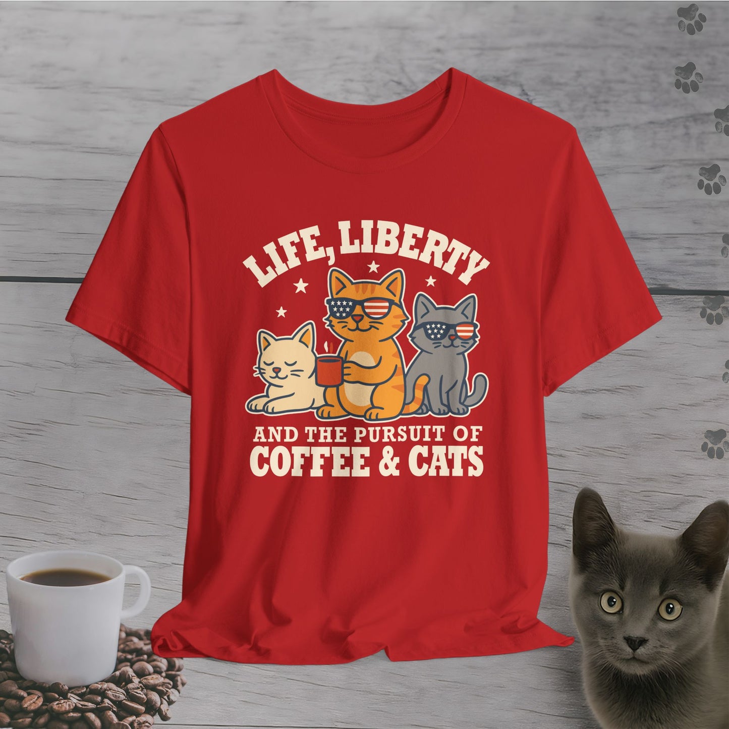 Freedom, Coffee & Cats T-Shirt