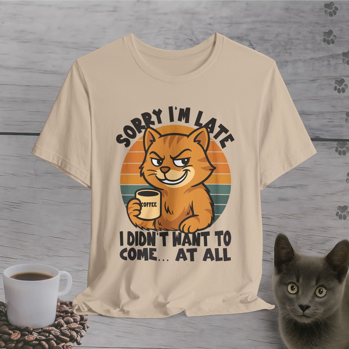 Caffeinated Unwilling Cat T-Shirt
