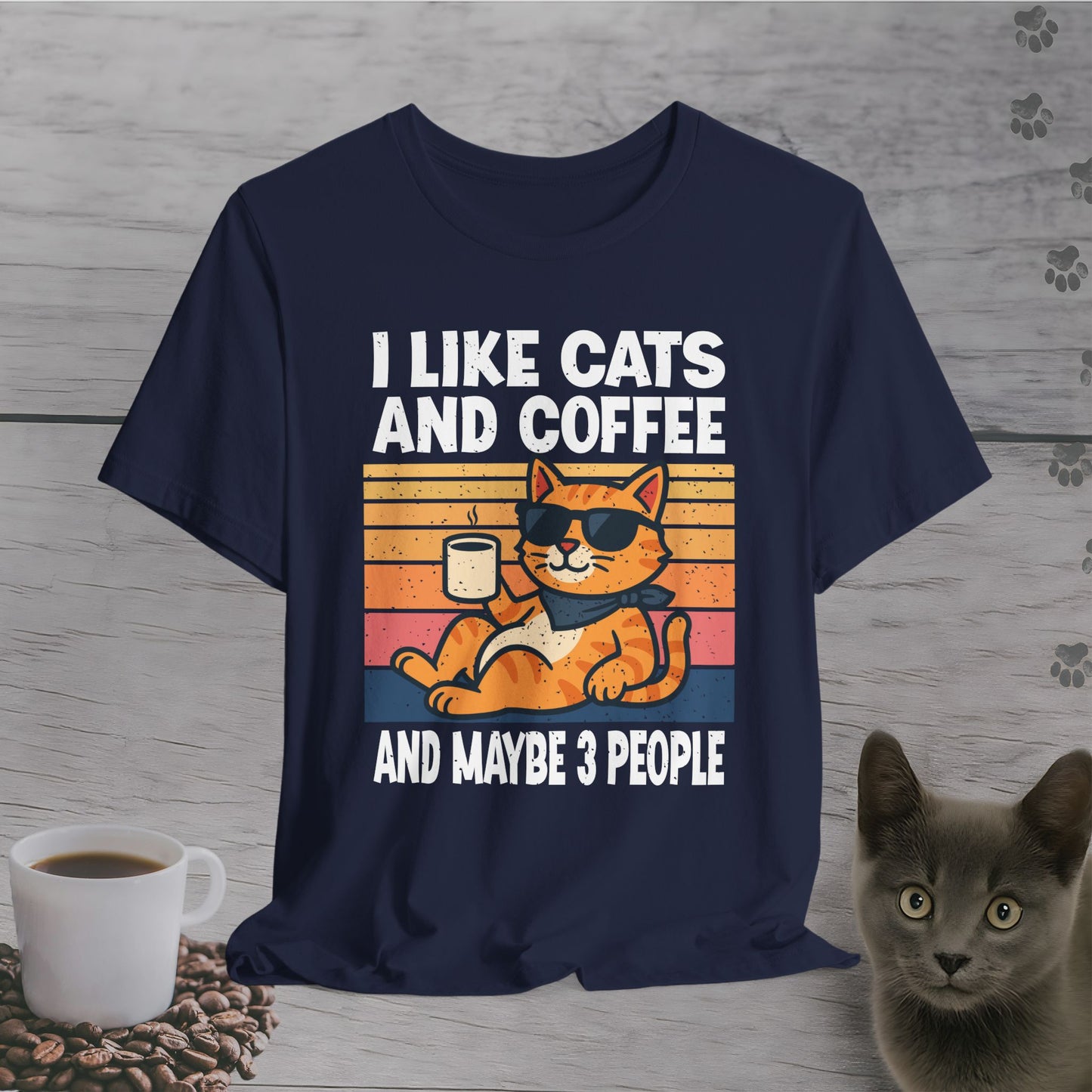 Cool Cat Coffee Mood T-Shirt