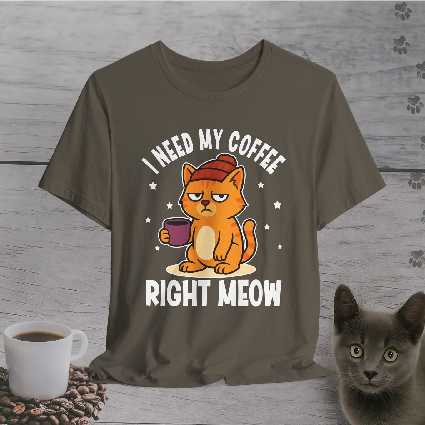 Coffee Right Meow Cat T-Shirt