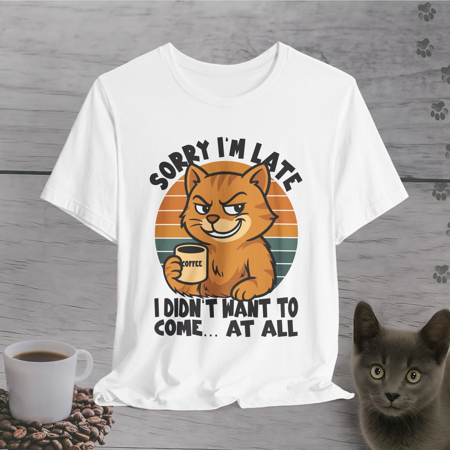 Caffeinated Unwilling Cat T-Shirt