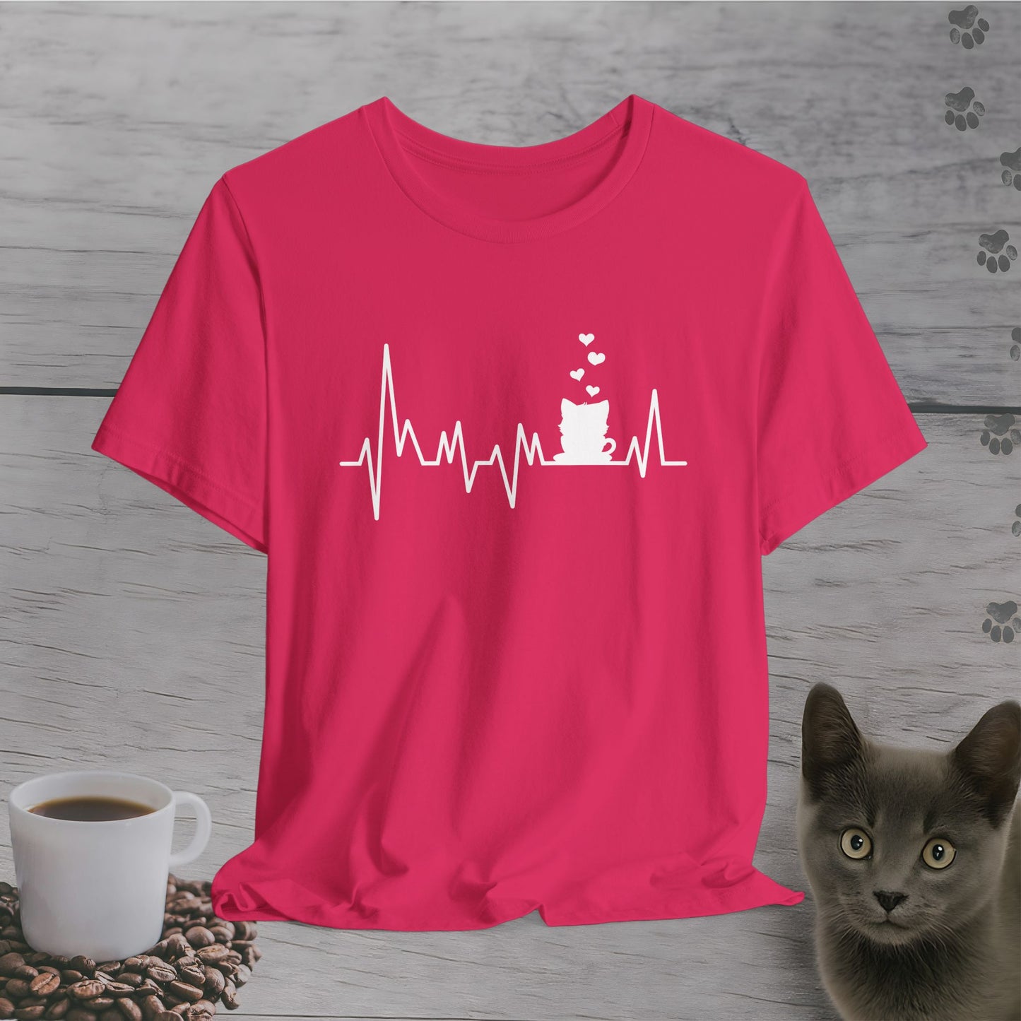 My Heart Beats for Coffee & Cats T-Shirt