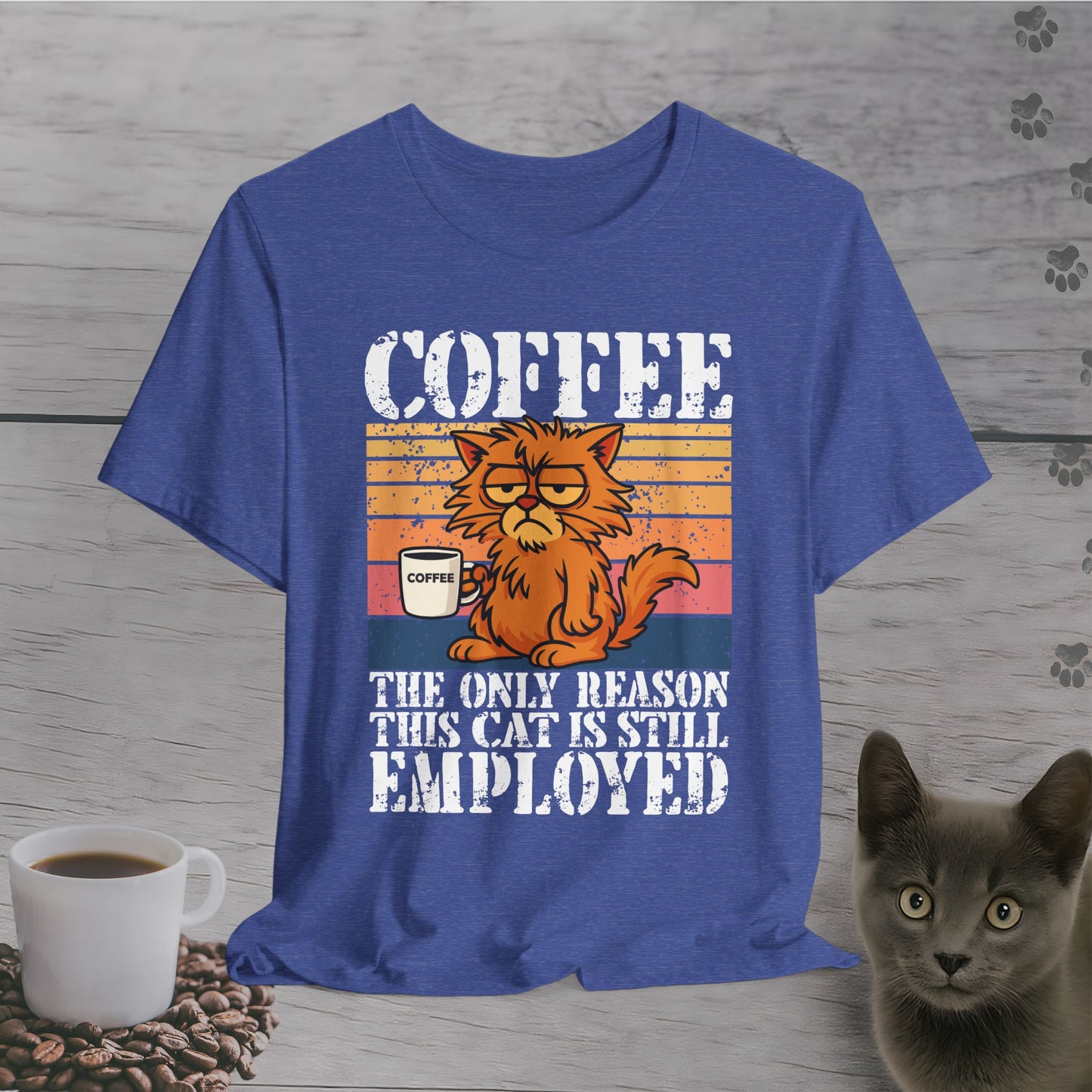 Adorable Employed by Coffee Cat T-Shirt