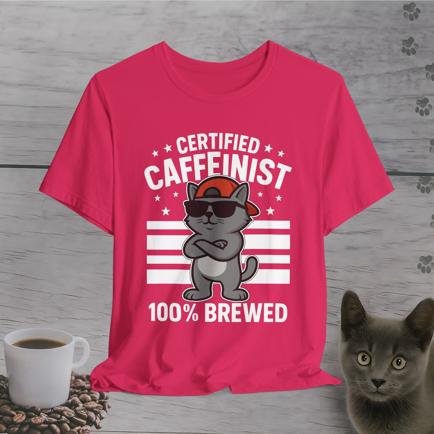 Certified Caffeinist Cat T-Shirt