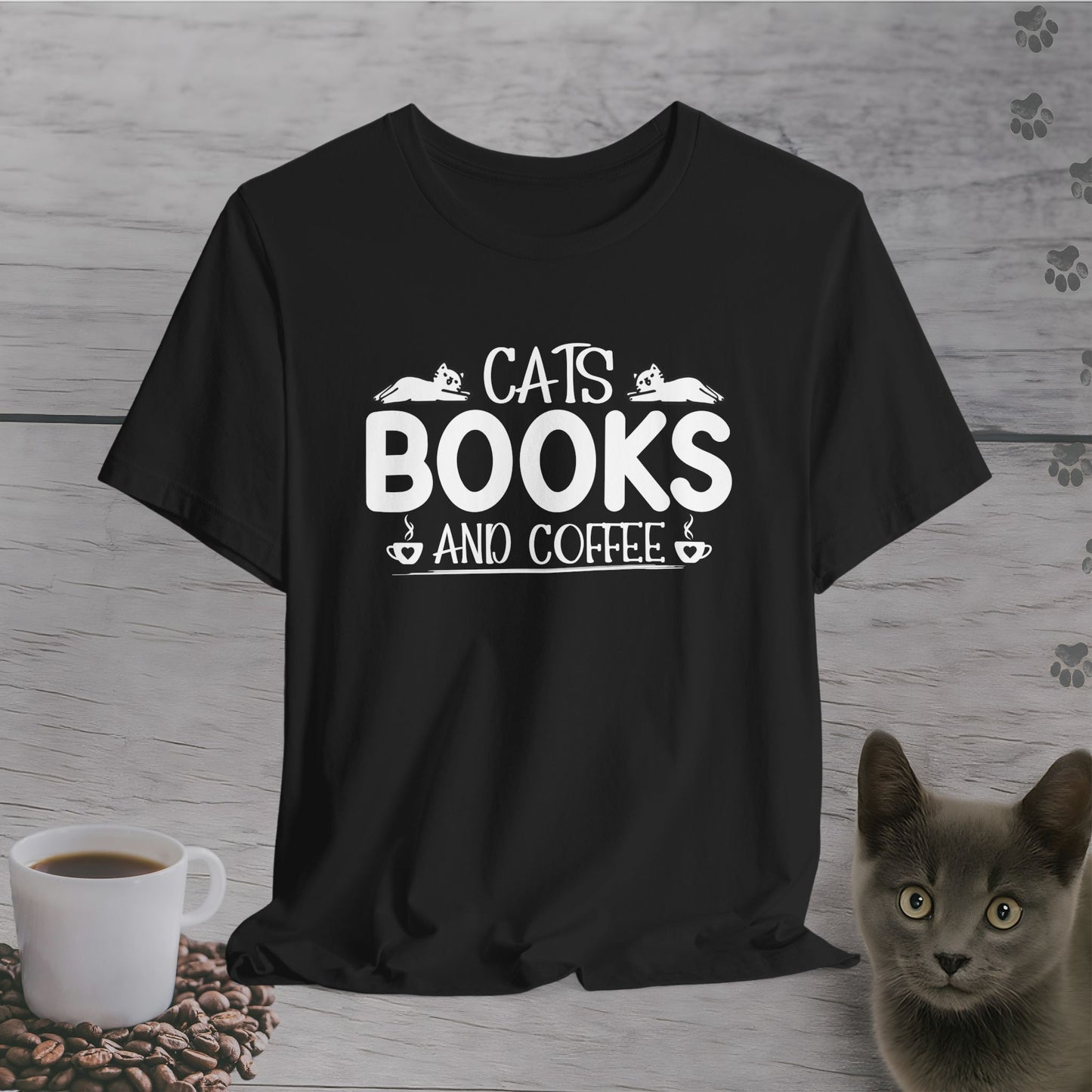 Cats, Books and Coffee T-Shirt