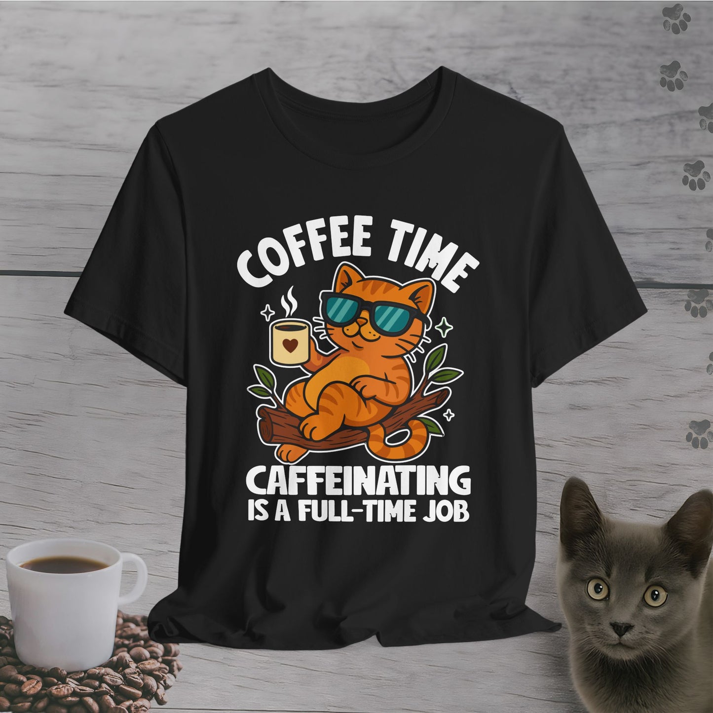 Caffeinating Cat Time T-Shirt