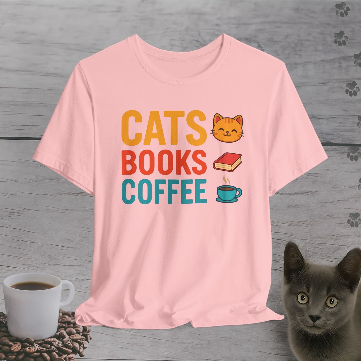 Cats, Books & Coffee T-Shirt