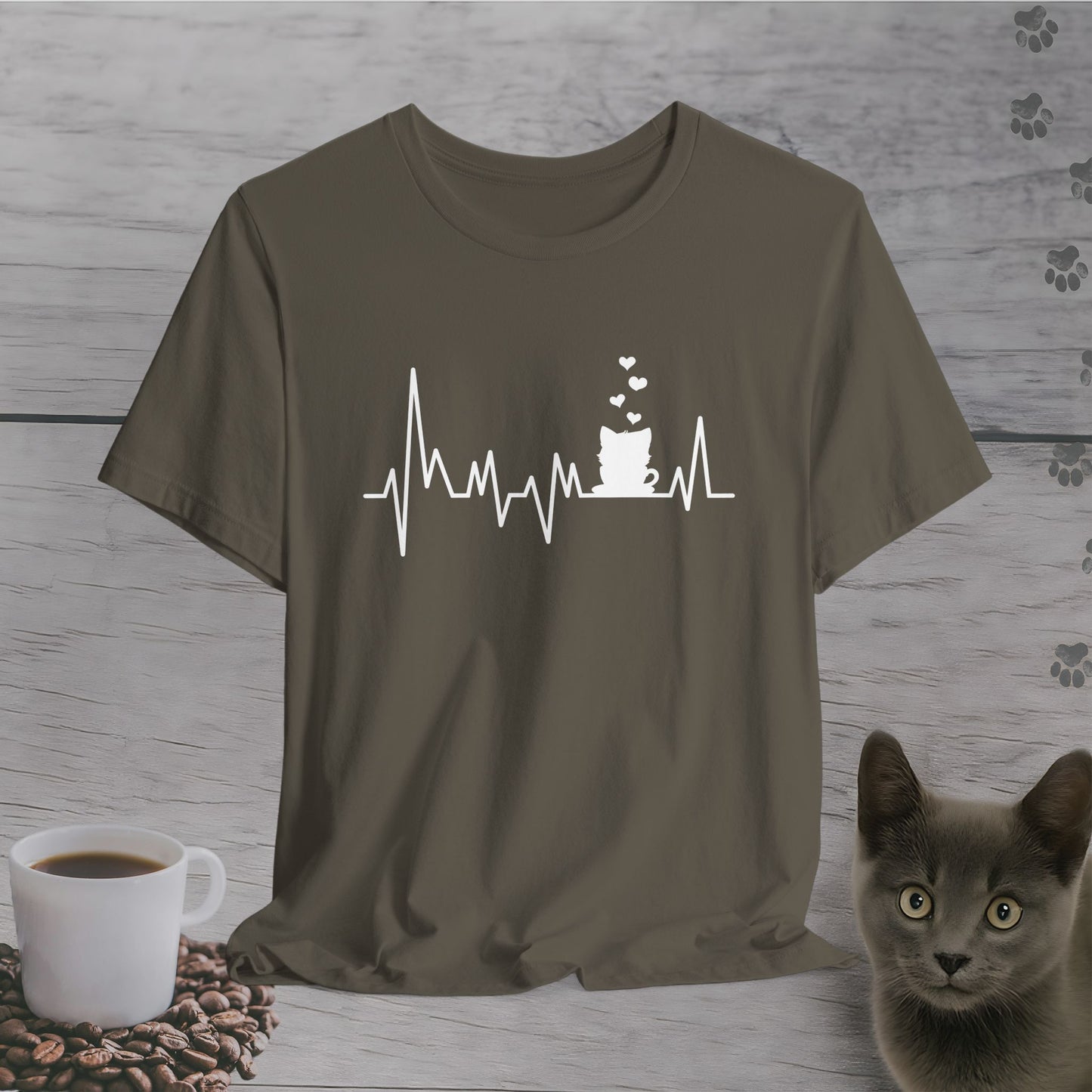 My Heart Beats for Coffee & Cats T-Shirt
